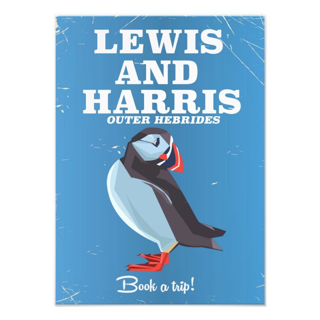 Foto Cartel de viaje de Lewis and Harris Scotland Puffi (Frente)