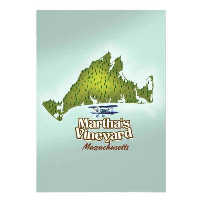 Foto Cartel de viaje de los viñedos de Martha en Massac (Frente)