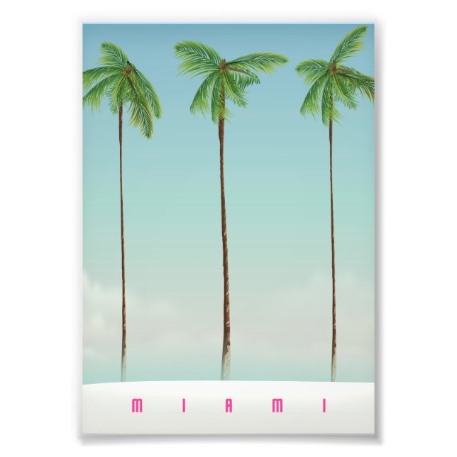 Foto Cartel de viaje de palma florida en Miami. (Frente)