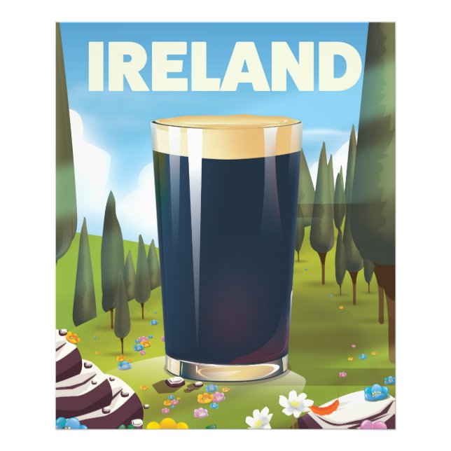 Foto Cartel de viaje de pinta de Irlanda (Frente)