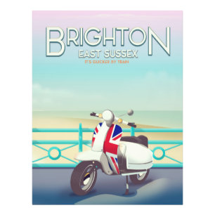 Foto Cartel de viaje de scooter Brighton Vintage union 