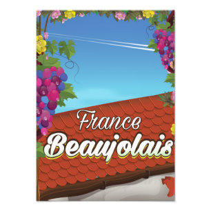Foto Cartel de viaje de vino de Beaujolais Francia