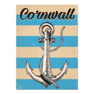 Foto Cartel de viaje del Ancla de Pesca de Cornwall