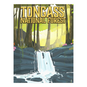 Foto cartel de viaje del bosque nacional Tongass