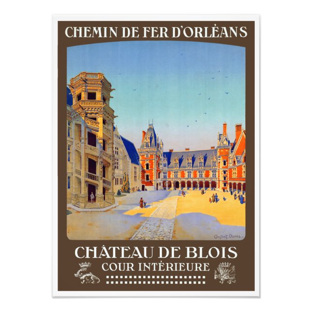 Foto Cartel de Viaje del Chateau de Blois France (Frente)