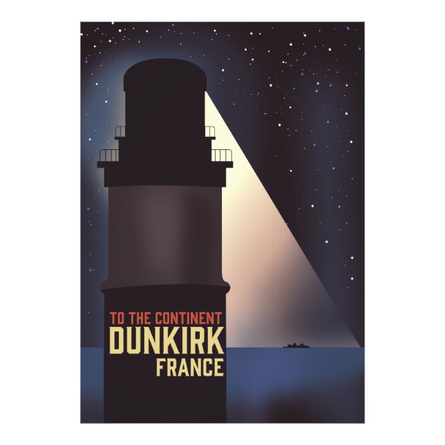 Foto Cartel de viaje del faro de Dunkerque. (Frente)