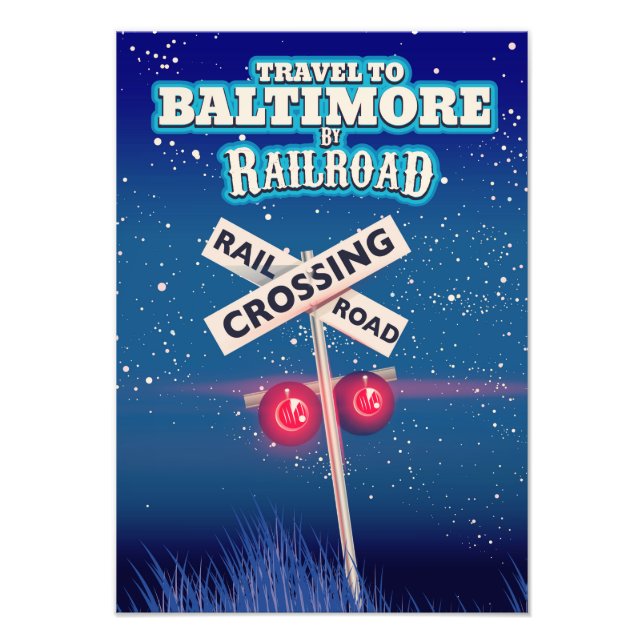 Foto Cartel de viaje del ferrocarril Baltimore. (Frente)