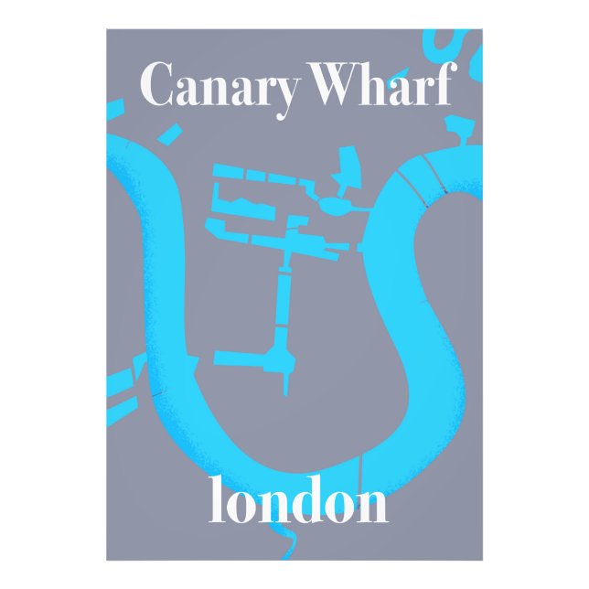 Foto cartel de viaje del mapa de canary wharf london (Frente)