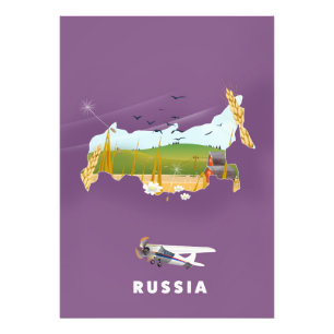 Foto Cartel de viaje del mapa ruso