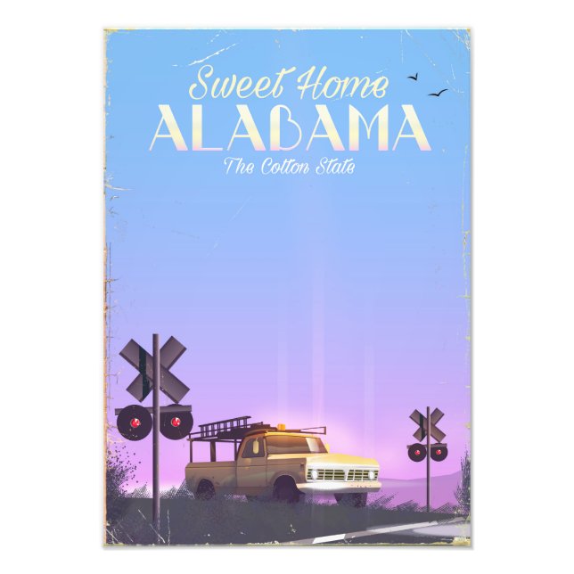Foto Cartel de viaje "Dulce hogar" Alabama (Frente)