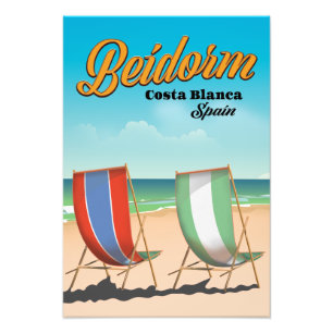Foto Cartel de viaje en la playa de Benidorm