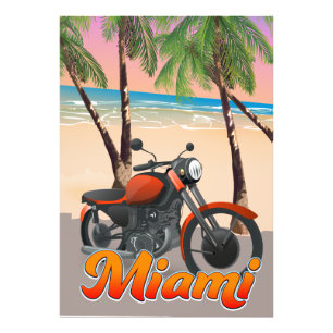 Foto Cartel de viaje en moto por Miami