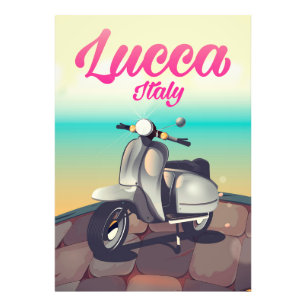 Foto Cartel de viaje en scooter de Lucca Italia.