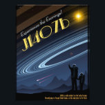 Foto Cartel de viaje espacial J1407b<br><div class="desc">Poster de estilo art decó,  anunciando un viaje al 'exoring' J1407b. Este es un anillo alrededor de un planeta.</div>