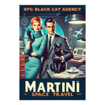 Cartel de viaje espacial Martini SP5: Agencia Blac