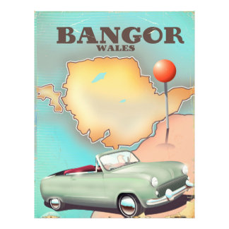 Foto Cartel de viaje estilo vintage de Bangor Wales