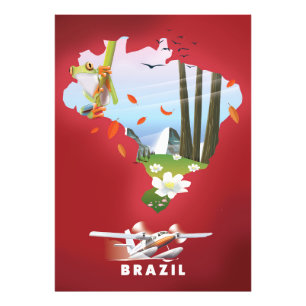 Foto Cartel de viaje ilustrado de Brasil.