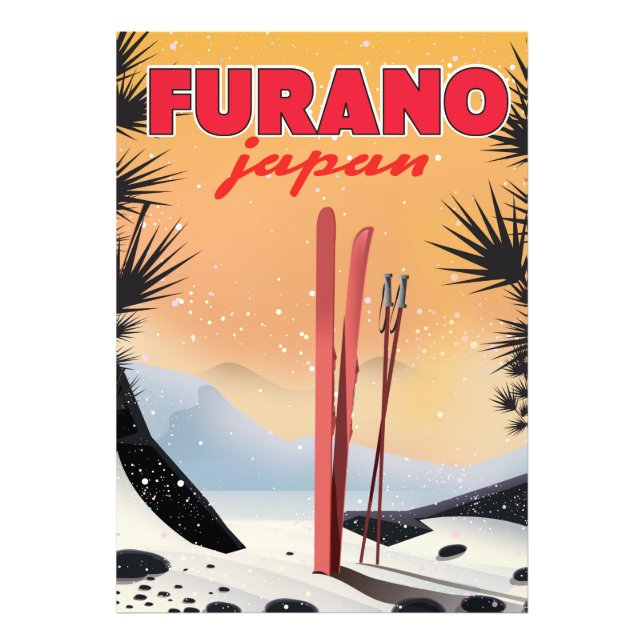 Foto Cartel de viaje japonés Furano. (Frente)