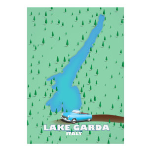 Foto cartel de viaje mapa Lago de Garda Italia