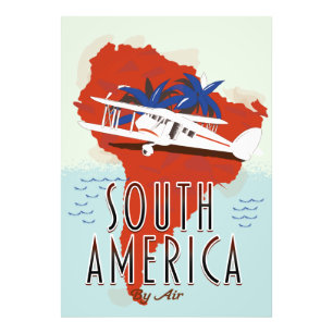 Foto Cartel de viaje por aire a Sudamérica