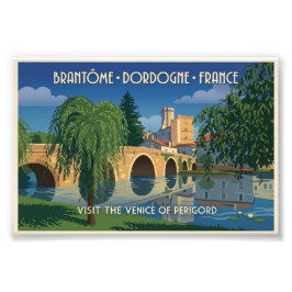 Foto Cartel de viaje vintage Brantôme Dordoña Francia