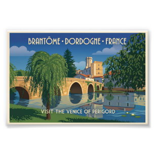 Foto Cartel de viaje vintage Brantôme Dordoña Francia