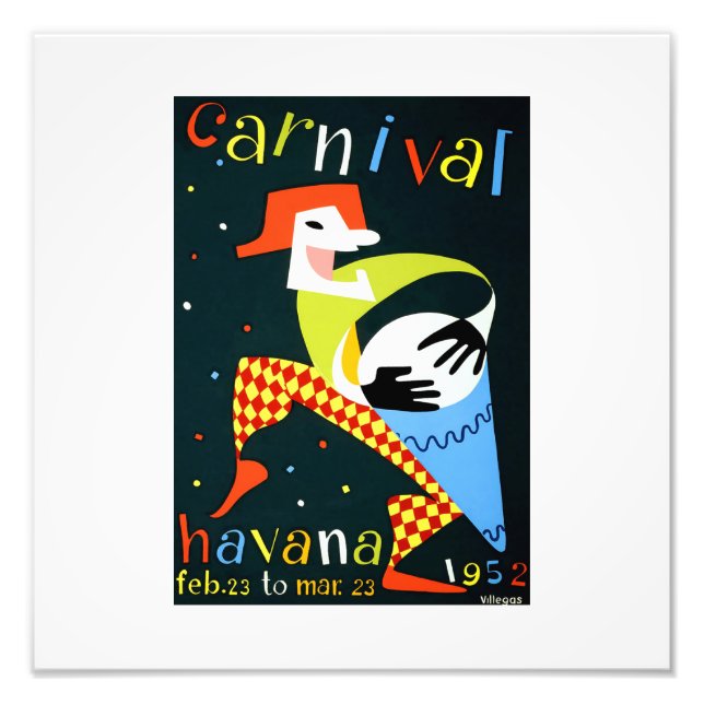 Foto cartel de viaje vintage de carnaval (Frente)