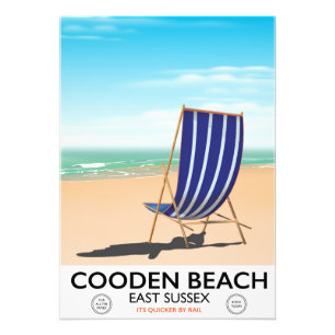 Foto Cartel de viaje vintage de Cooden Beach East Susse
