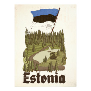 Foto Cartel de viaje vintage de Estonia