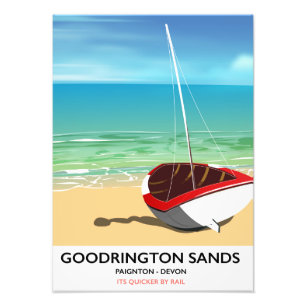 Foto Cartel de viaje vintage de Goodrington Sands Devon