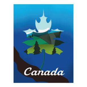 Foto Cartel de viaje vintage de hoja de arce de Canadá