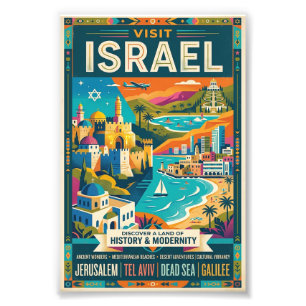 Foto Cartel de viaje vintage de Israel