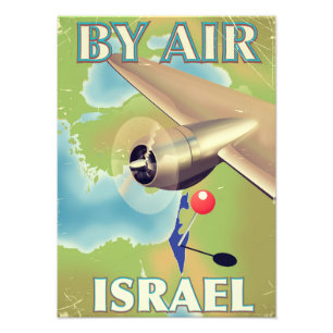 Foto Cartel de viaje vintage de Israel por vía aérea