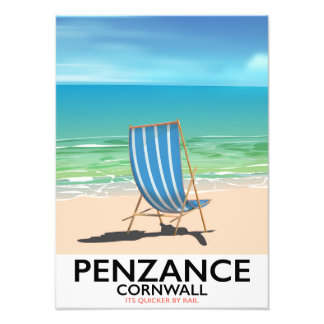 Foto cartel de viaje vintage de la playa de penzance De