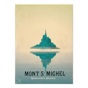 Foto cartel de viaje vintage de mont st michel