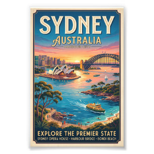 Foto Cartel de viaje vintage de Sydney Australia