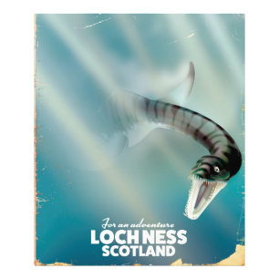 Foto Cartel de viaje vintage del monstruo de Loch Ness 