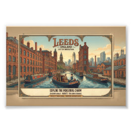 Foto Cartel de viaje vintage Leeds Inglaterra