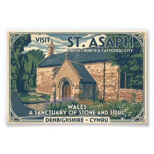 Foto Cartel de viaje vintage St Asaph Gales - Gales