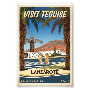 Foto Cartel de viaje vintage Teguise Lanzarote España