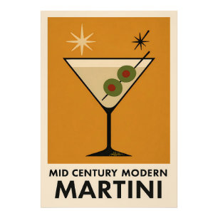 Foto Cartel estilo moderno de mediados de siglo Martini