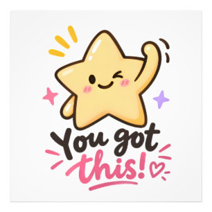 Foto Cartel Motivacional Lindo Estrellita Tú Puedes Est