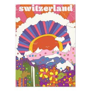 Foto Cartel retro de viaje a Suiza