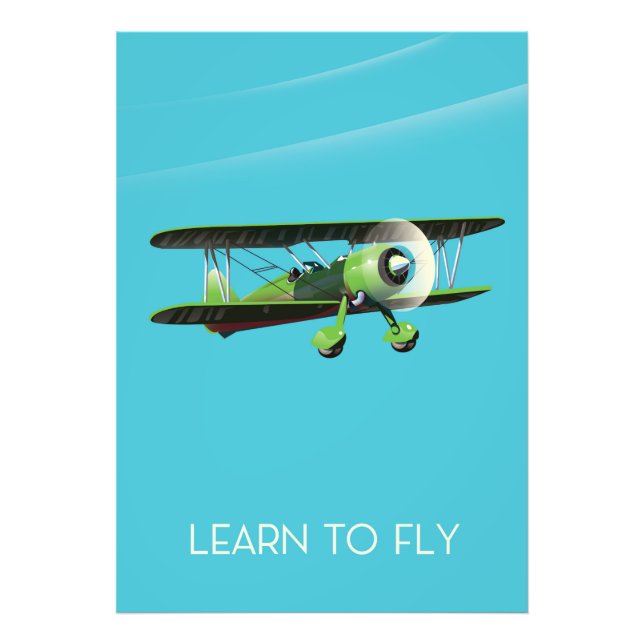 Foto Cartel vintage de avión Lean To Fly (Frente)