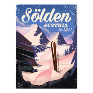 Foto Cartel vintage de esquí de Sölden Austria