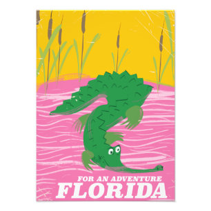 Foto Cartel vintage de viaje del caimán de Florida