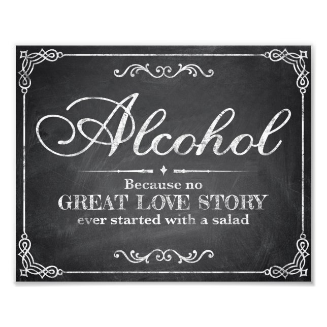 Foto carteles bodas - pizarra - Alocohol - (Frente)