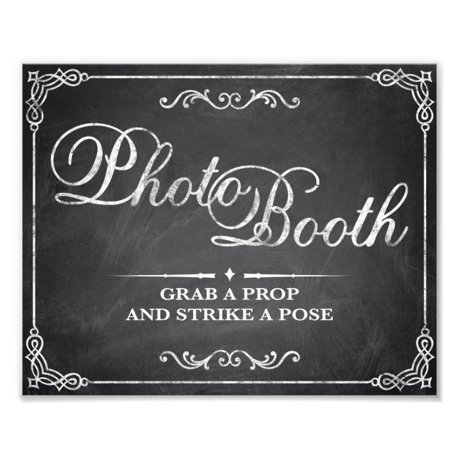 Foto carteles de boda - pizarra - Photo Booth - (Frente)