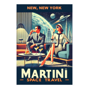 Foto Carteles de viaje espacial Martini New York