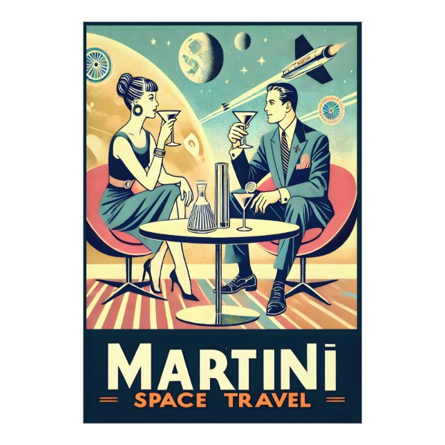 Foto Carteles de viajes espaciales de Martini (Frente)